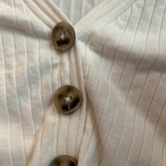 Shein Cream Crop Top with Buttons - Picture 3 of 4